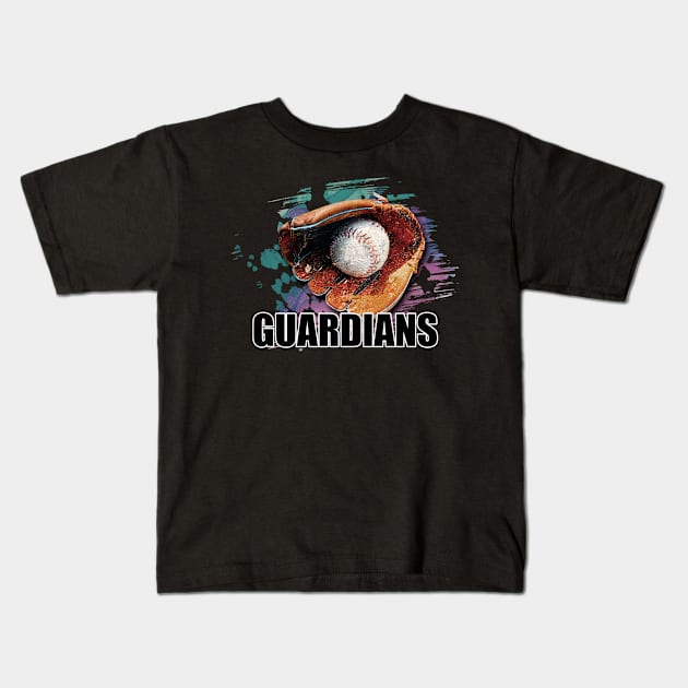 Retro Proud Team Name Guardians Classic Style Baseball Kids T-Shirt by WholesomeFood